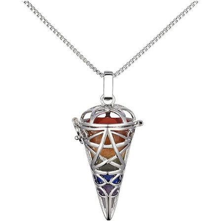 7 Chakra Smykke med Hengesmykke i Edelstener Reiki Spiss Dowsing