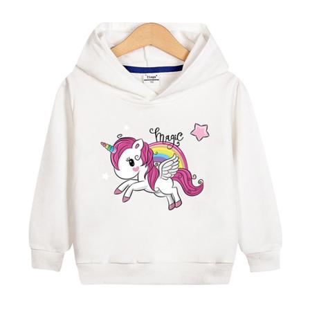 Flickor Långärmad Hooded Neck Höst Toppar Animal Print Sweatshirt