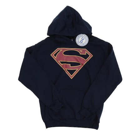 DC Comics Boys Supergirl Logo Hoodie 7-8 år Marinblå