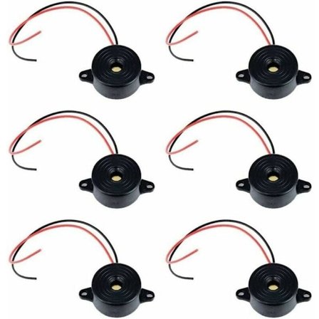 Elektronisk summer DC 3-24V 85dB Elektronisk lydalarm summer 12v sirenealarmsystem med 110mm kabel Kontinuerlig intermitterende lyd til fysiske 