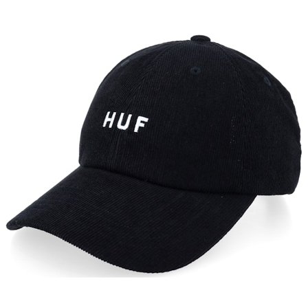 HUF - Zwart unconstructed Cap - Og Corduroy 6 Panel Cv Hat Black Dad Cap @ Hatstore