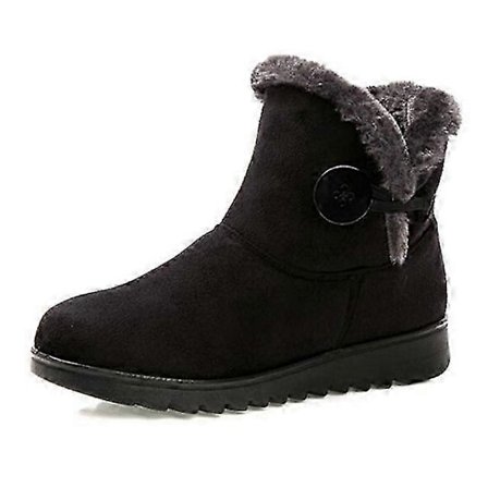 Klassiske dameboots, ny stil, pluss størrelse, bomull, varme, svarte.