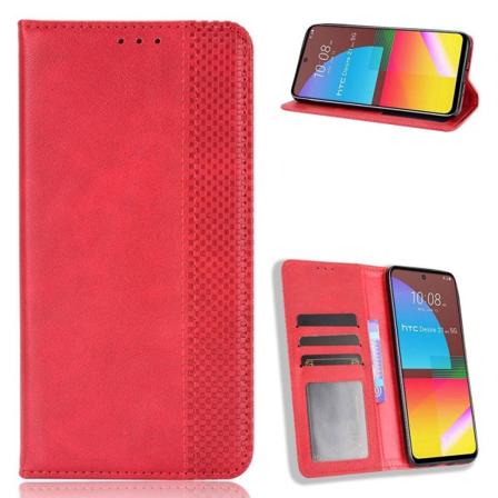 Bofink Vintage läder HTC Desire 21 Pro 5G fodral - Röd Röd