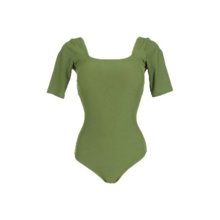 XL Vihreä Selästä Avoin Lyhythihainen Uimapuku Naisille - Push Up Uima-asu Uintiin, Kuumille Lähteille, Rannalle