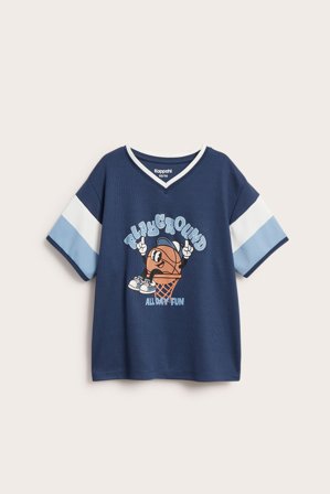 Kappahl | Verkkokangaspaita Sininen 98/104 | Sininen