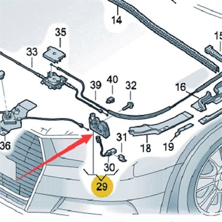 Lås for panserutløser med bryter 8WD823509 for A4 A5 S4 S5 Q5 8WD 823 509 Foran Nedre Panser H