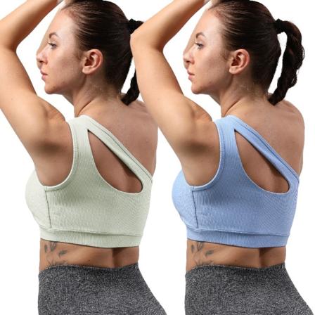 2-delad One Shoulder-sportunderkläder för kvinnor Träningsyoga