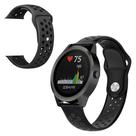 Garmin Venu tvåfärgat klockarmband i silikon - Svart / Mörkgrå