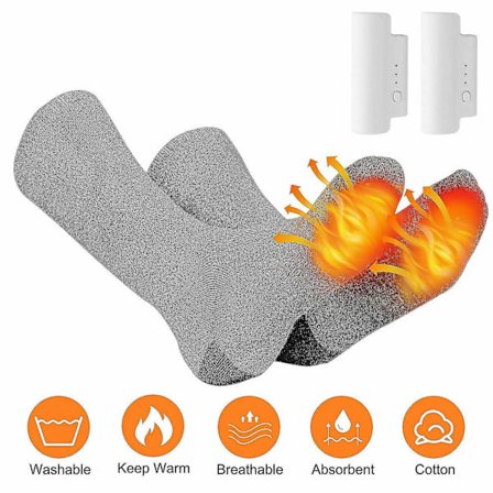 Sähkölämmitteiset sukat, ladattava akku 4,5 V, jalkalämmitin, talvi, hiihto, metsästys *1 W