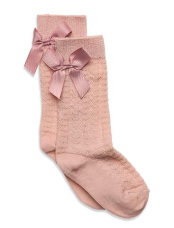 Annie Bow Knee Socks Socks & Tights Socks Rosa Mp Denmark