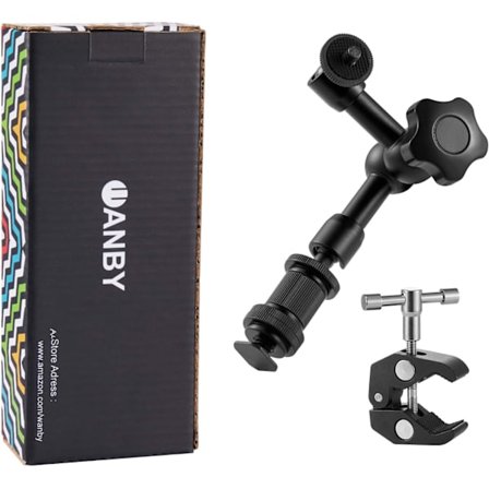 BY Magic Arm 7" nivelletty kitkavarsi ja suuri säädettävä Super Pliers -kiinnike 1/4" ja 3/8" kierteillä DSLR-kamerajärjestelmälle, LCD-näytölle, LED-