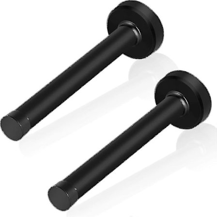 Dørstopper, 15 cm lang dørstopper, vægmonteret, kraftig solid sort dørstopper børstet rustfrit stål med blød gummikofanger - Perfekt black 5 Inch*2