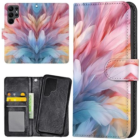 Samsung Galaxy S24 Ultra - Plånboksfodral/Skal Feathers
