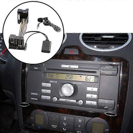 Til Ford 6000 CD Bil Bluetooth 5.0 Aux Kabel med Mikrofon - Håndfri Opkaldsadapter