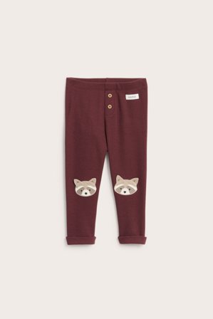 Newbie | Legginsy z aplikacjami na kolanach | Czerwone wino