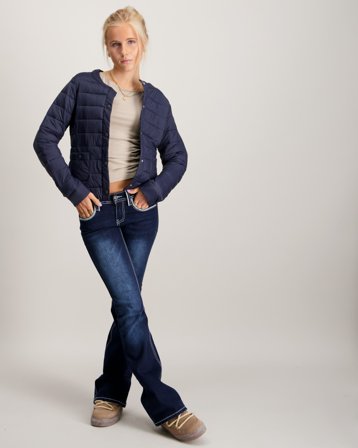 RYVLS Collarless Light Padded Jacket Bleu Vestes Fille - Kids Brand Store