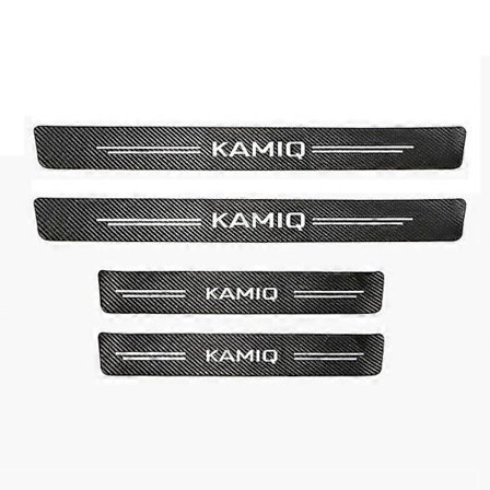 Motorkøretøjsdele 4 stk. Bilklistermærker Dørtrinsbeskyttelse Kulfiber til Skoda KAMIQ Autodele