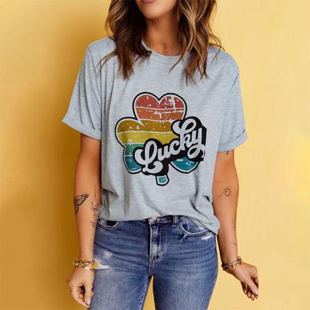 Kortärmad T-shirt För Kvinnor Med Rund Hals