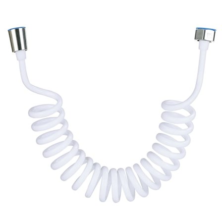 Teleskopisk bruseslange, badeværelse spiral fleksibel bruseslange til toiletarmatur, bidet sprøjte, håndbruser, vask armatur bruser -3M (hvid)