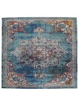 Balmoral 200X200 Dark Teal Medallion Square Rug