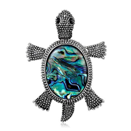 Modeaccessoarer Anpassning Mångsidiga kläder Vintage Turtles Shells Djurbroscher