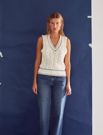 Noella Gio Knit Vest - Beige - XS/S