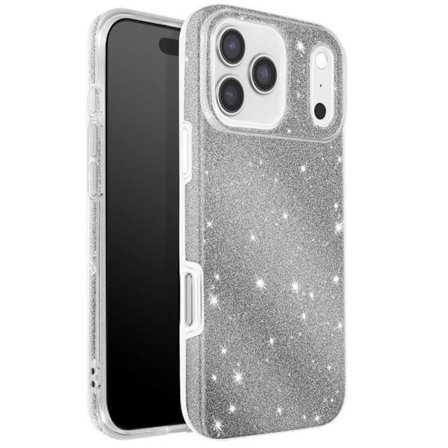 iPhone 17 Pro Skal Bi-Material Design och Glittrande Silver Finish