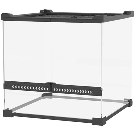 Glasterrarium til krybdyr, vandtæt base, sikker lås