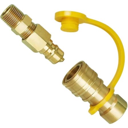 Propangas Snabbkoppling Beslag Mässing 3/8 Tum Naturlig Propangas Grill Slang Plug Set Grill Slangar & Regulatorer (guld) (1st)