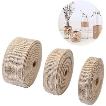 3 rullar 30m vackert naturligt juteband vintage presentband
