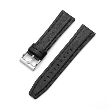 20mm 22mm nahka- ja silikonisekoitehihna Samsung Galaxy Watch4 6 Classic 47mm 46mm/Galaxy Watch6 40mm 44mm rannekkeille Musta musta-Hopea 22mm