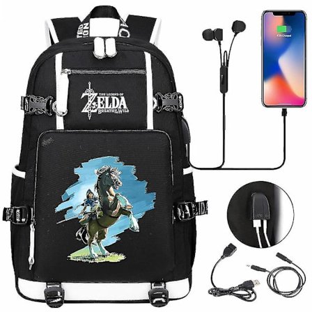 Zelda: Breath Of The Wild Eye Spil USB Rygsæk | Cosplay Skole Rygsæk Til Botw Fans | Unisex Rejse Laptop Taske Til Computer & Gaming