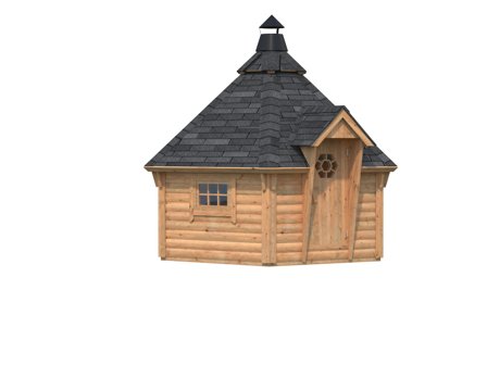 Palmako Eva Grillkåta 9,2 m²/inv. 8,7 m², brun impregnerad, Uterum