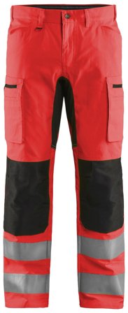 Blåkläder 158518115599C50 Arbetsbyxa varsel, röd/svart Röd/svart, Kläder