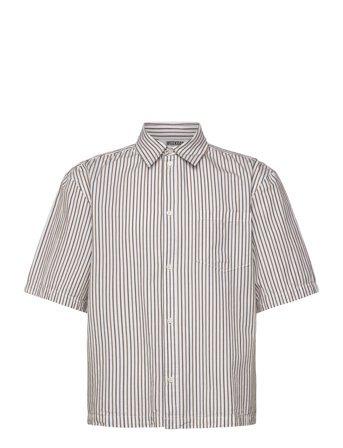 Weekday Relaxed Fit Short-Sleeved Cotton Shirt - Brown - XL