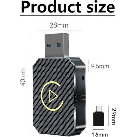 2 i 1 Trådlös CarPlay-adapter Android Auto Trådlös Adapter Smart Mini Box USB-adapter Plug and Play WiFi Snabbanslutning
