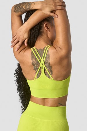ICANIWILL - Ribbed Define Seamless Sports Bra Lime Green - Dame - ICIW