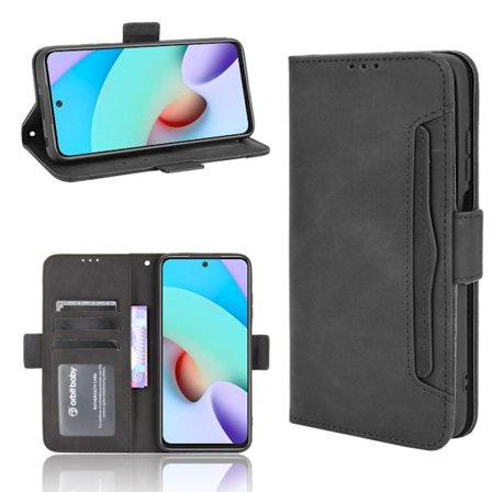 Wallet Stand Flip Phone Case til Xiaomi Redmi 10 - Sort