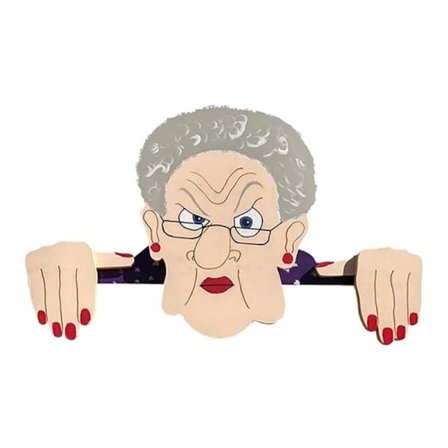 Nysgerrig gammel mand og kone havepynt udendørs dekoration have eksteriør hegn dekoration - gammel kvinde