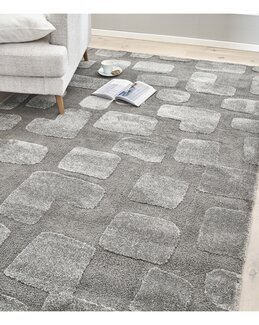 Vevd matte med tuftet mønster Grå