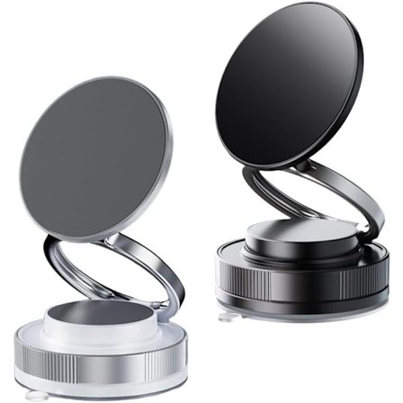 360° Justerbar Vakuum Magnetisk Telefonholder, Sugekop Telefonholder til Magsafe, Bærbar Mobiltelefonholder til Bil, Makeup/Gym/Spejl, Passer til 