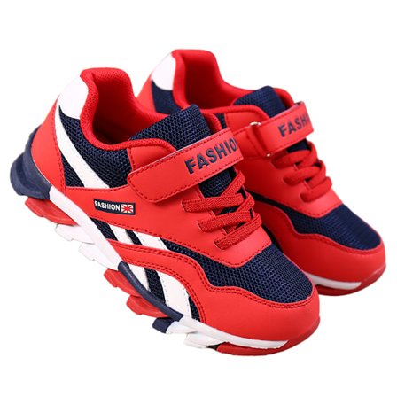 Åndbare Mesh Drenge Læder Casual Løbesko Rød
