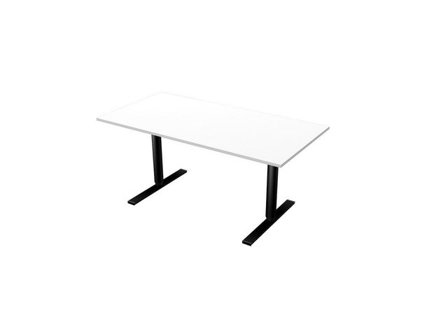 LANAB DESIGN Skrivbord El 160x80cm vitlam/svart - Lyreco - Kontorsmöbler och inredning - Bord och hurtsar - Skrivbord - Höj/sänkbar