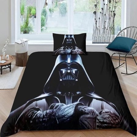 PIN1026 Star Wars Sengetøysett 3D Dynetrekksett Mykt Mikrofiber Dynetrekk med Putetrekk, Dynetrekk 3 Deler med Putetrekk for Tenåringer og Voksne