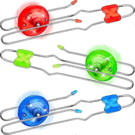 Retro Magic Rail Twirler -lelu, 3 kpl, Led-valolla varustettu hehkuva gyro-pyörä, magneettiset jojolelut, nostalgiset klassiset vintage-lahjat, 