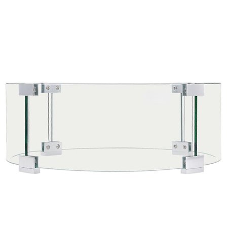 Eldstad Vindskydd, 66 x 66 x 15 cm Glasflammskydd, Runt Glasskydd, 6 mm Tjockt Eldbord, Klart Härdat Glas Flammskydd