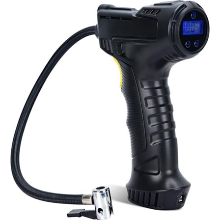 Langaton rengaspainepumppu, 120 W:n auton ilmapumppu, langaton rengaspumppu, jossa on 3 täyttösuutinta ja LED-valaistus, USB-ladattava autoille, 