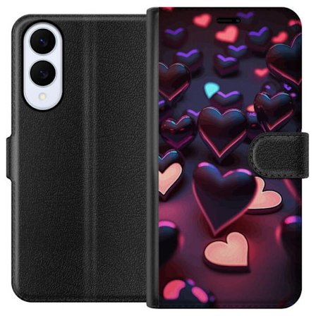 Kompatibelt Lommeboketui til Samsung Samsung Galaxy S25 Edge Midnattshjerter