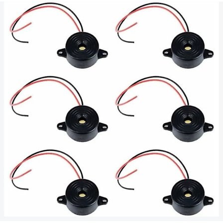 Elektroninen summeri DC 3-24V hälytysääni elektroninen summeri sireenihälytysjärjestelmä 12v 6 kpl (musta)