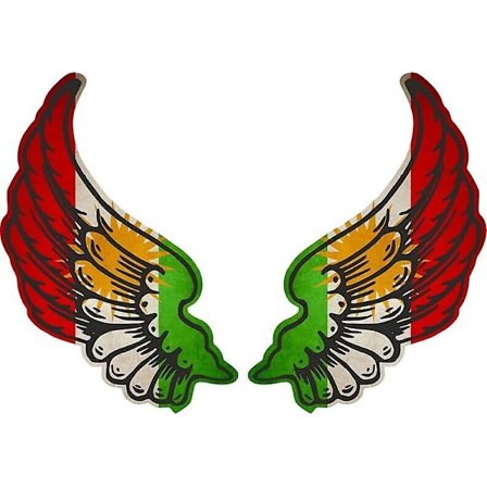 Klistermärke klistermärke Vingar biker flagga land Kurdistan